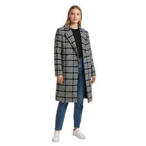 Forever 21 Plaid Black And White Button front Houndstooth Coat Women’s Med NWT